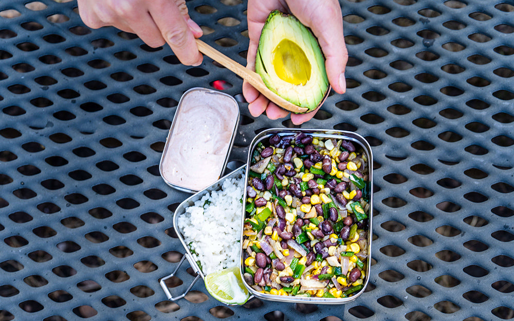 Summer Camping Recipes: Vegetarian Burrito Bowl With Cilantro Lime Rice