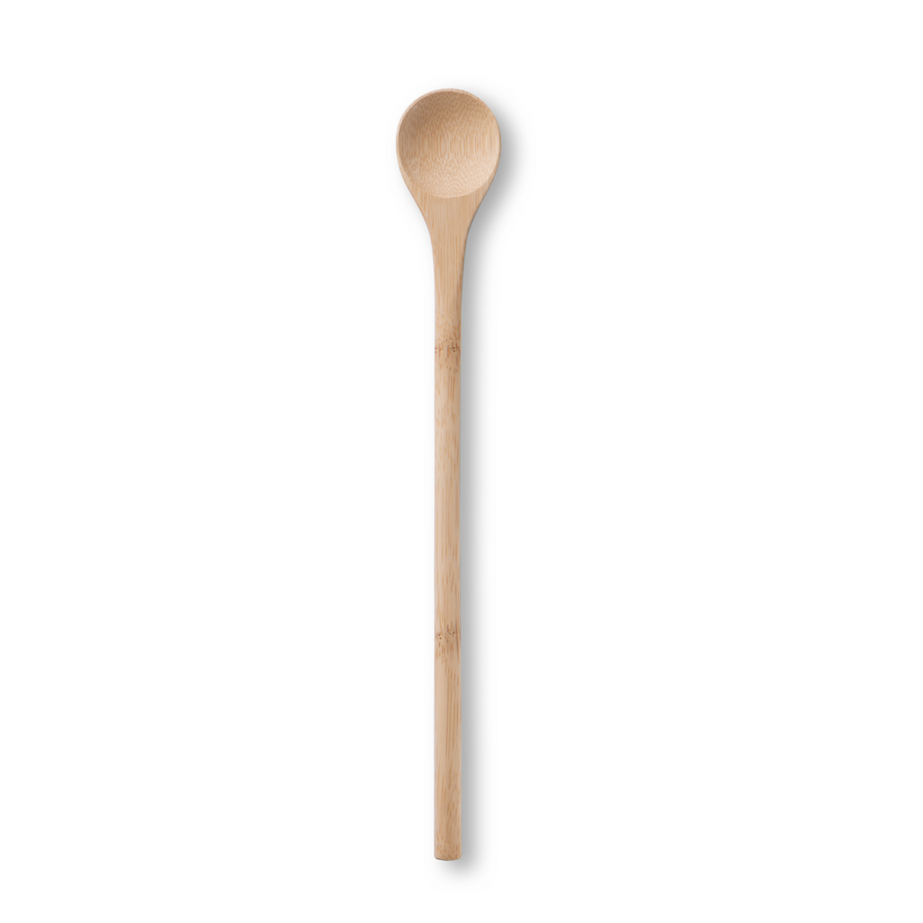 A 12" bamboo tasting spoon is shown on a white background.