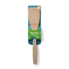 A bamboo spatula designed for left handed cooks is pictured in the packaging card.