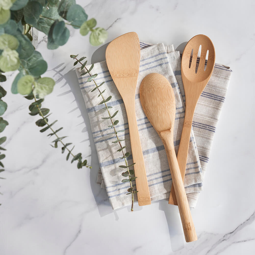Silicon and Bamboo Custom Made with Love Spatulas - Set of 2