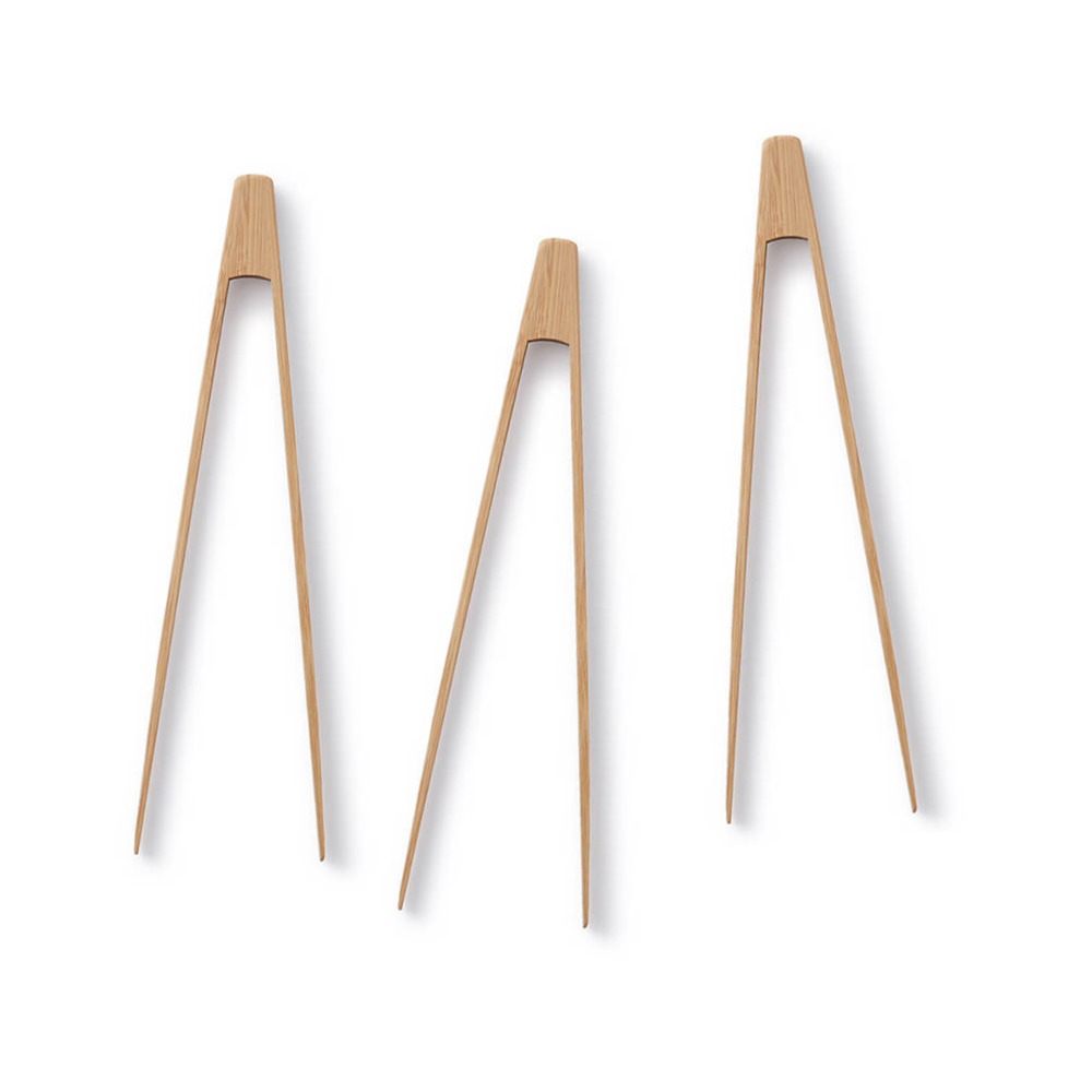 Bambu Small Bamboo Tongs, Set of 3