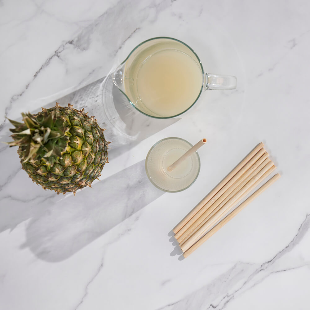 Fabulous Pineapple Sipper Glasses w/Lids & Reusable Straws