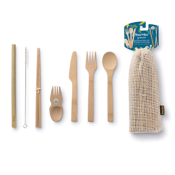 Utensil set - 2 spoon /2 fork/ travel pouch - BLUE - The Fancy