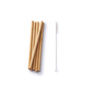 Set of six bamboo precision straws. A cleaning brush is included with the set.