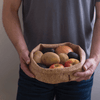 foldable cork fabric bowls with root veggies - bambu
