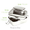 Eco Lunchbox Three-in-One Classic portion sizes