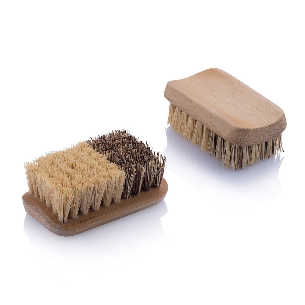 Kitchen Cleaning Brush Wood Handle Sisal Bristles Scrub Brush for